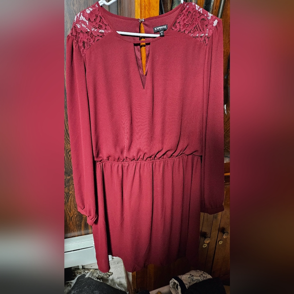 Maroon Express dress size Large.